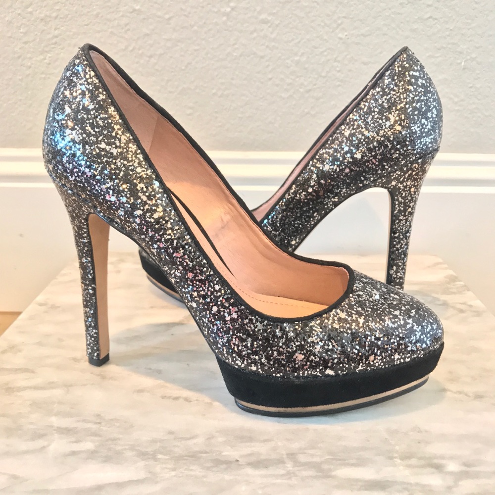 Vince Camuto Dacoma Black Silver Steel Glitter